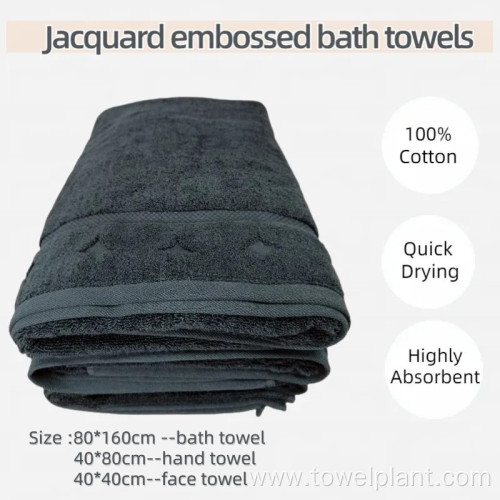 embossed jacquard bath towels custom hotel spa towel